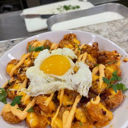 Loaded Bacon Cheddar Tots.