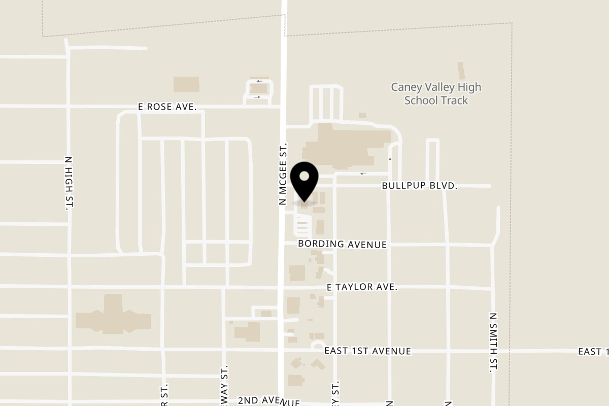 Map showing the location of Eggbert's Caney on 610 N McGee St in Caney